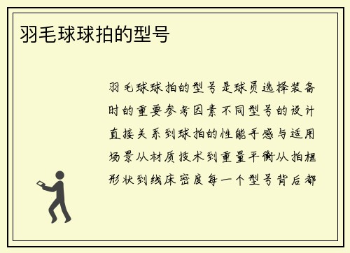 羽毛球球拍的型号